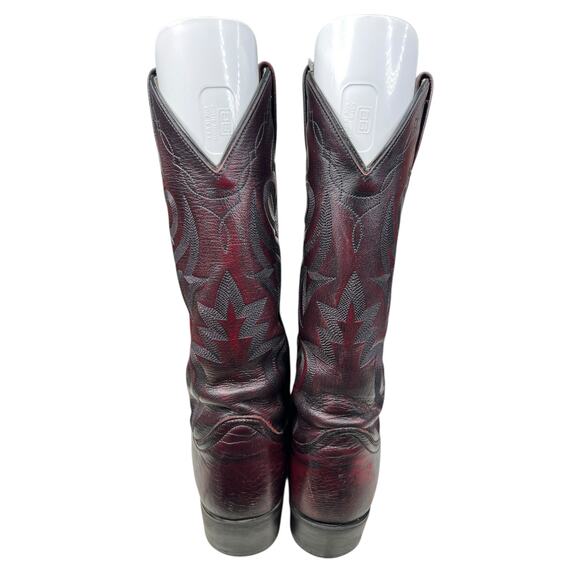 Vintage Dan Post Men’s Black Cherry Cowboy Boot Size US 8 D - Picture 8 of 10